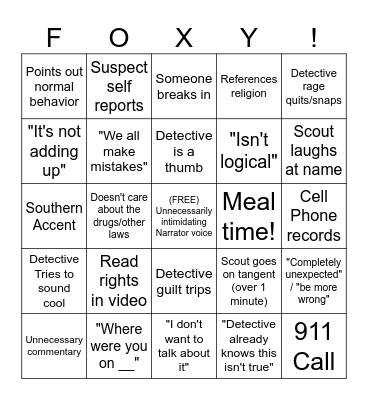 True Crime Bingo v0.3 - By Parafox Bingo Card