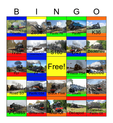 World Steam in the Twentieth Century Bingo Card