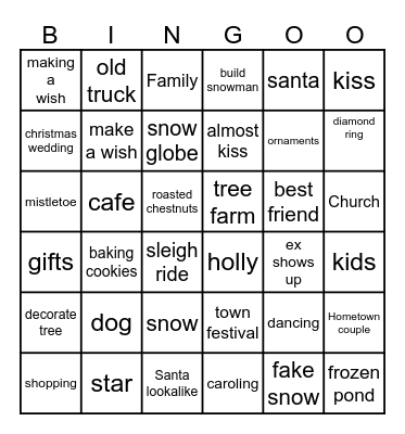 Hallmark Christmas Bingo Card