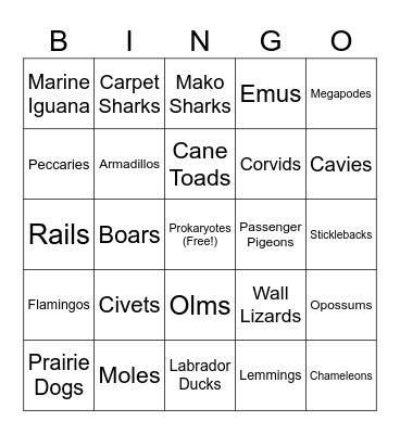 Cold Earth Survivors Bingo Card