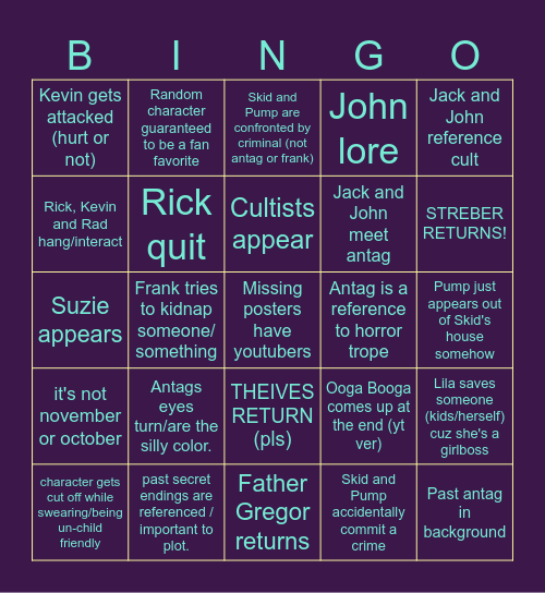 SPOOKY MONTH BINGO Card