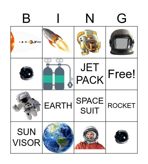 Let's Go To Space Bingo Card