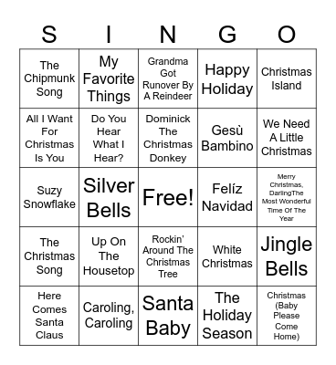 507 Holiday Fun Bingo Card