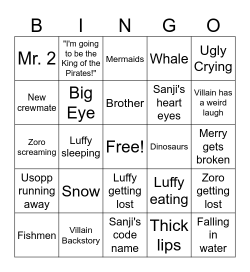 One Piece Anime Bingo (General/Spoiler-Free) Bingo Card