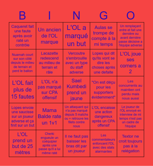 CIRCUS OL 2023/2024 Bingo Card