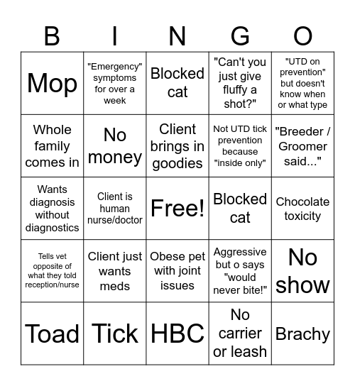 NCVECC Bingo Card