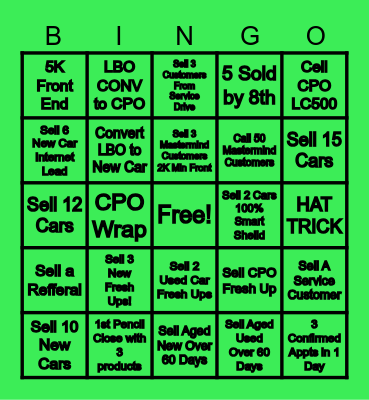 Germain Lexus December 23 Bingo Cash Blast Bingo Card