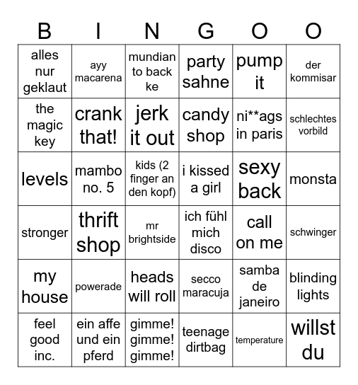 disco bingo Card
