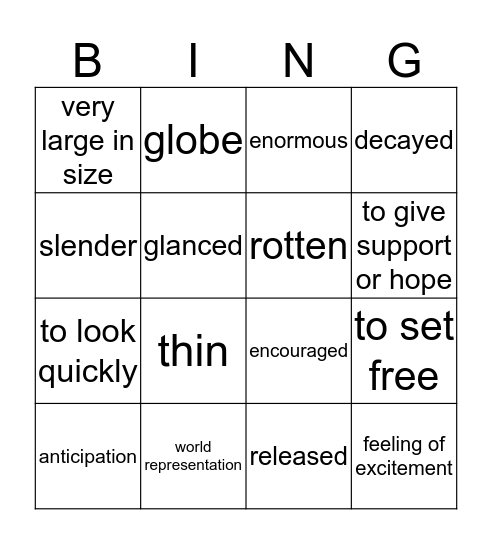 Unit 4 Week 4 Bingo Card