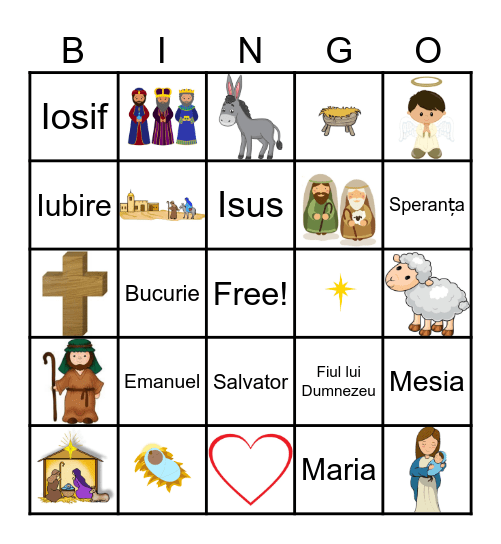 Nativity Bingo Card