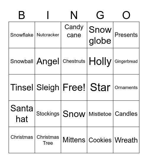 Christmas Bingo Card