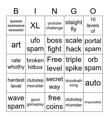 recent tab bingo Card