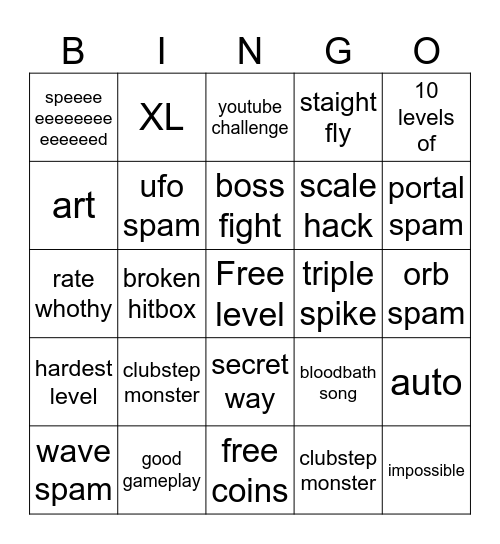 recent tab bingo Card