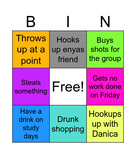 Nicklaus Card Bingo Card