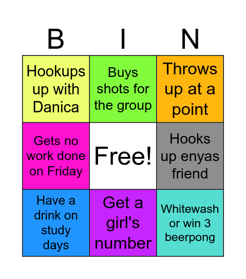 Nicklaus Card Bingo Card
