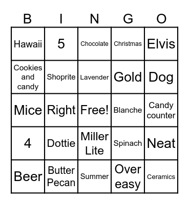 BETTY BINGO Card