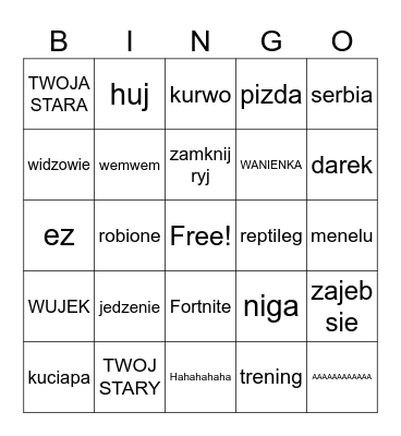 jebać Maopa Bingo Card