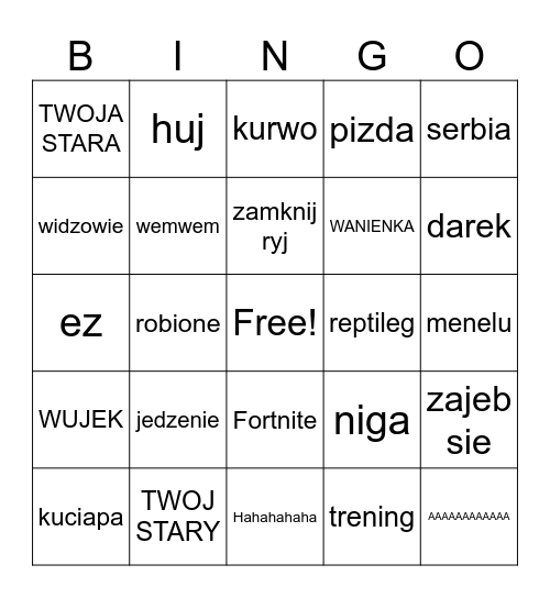 jebać Maopa Bingo Card