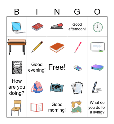 Class Items Bingo Card