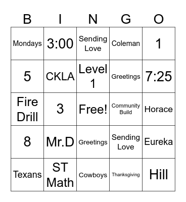 Harris Holiday Bingo! Bingo Card