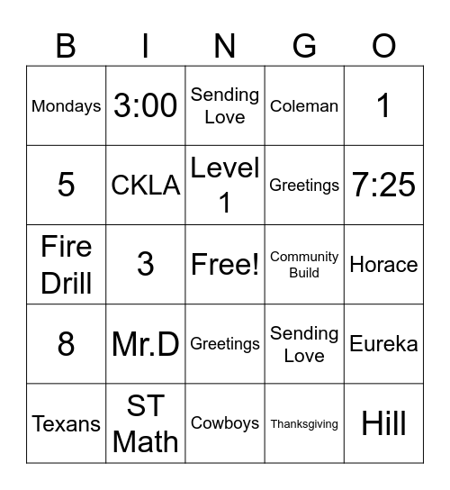 Harris Holiday Bingo! Bingo Card