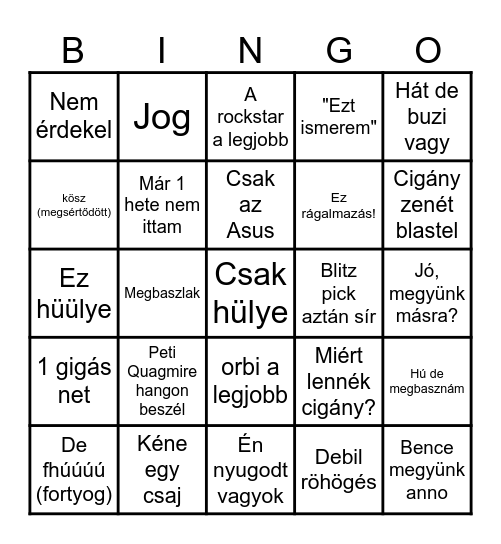 Peti Bingo Card