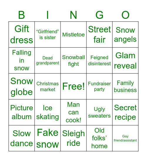 Hallmark Christmas Movie Bingo Card