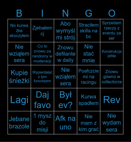 Ruki szczury bingo Card