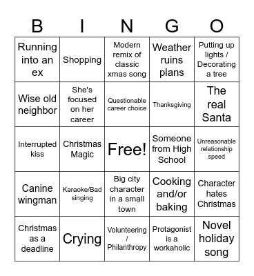 Christmas Movie Bingo Card