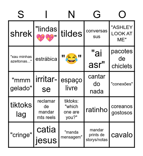 💋SINGARA💩 Bingo Card