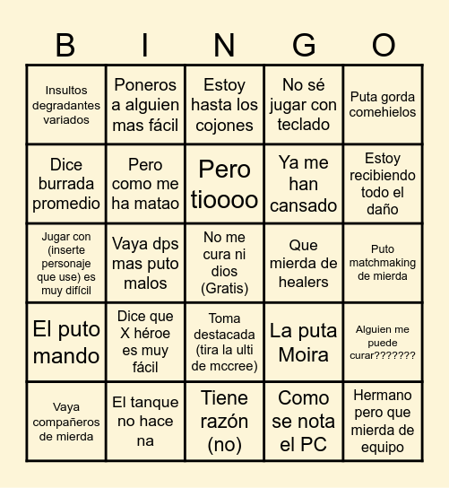 MARCIAL BINGO Card