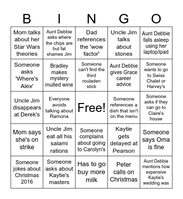 Shitscram 2023 Bingo Card