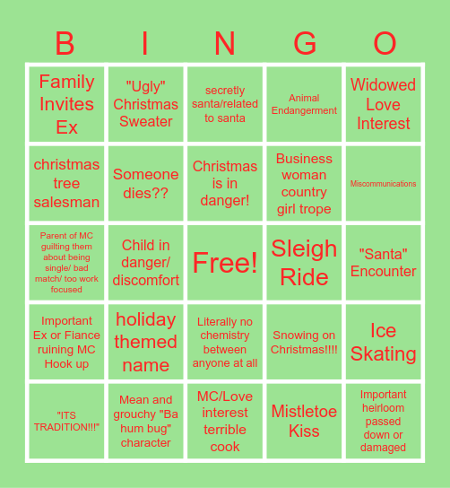 Hallmark Bingo Card