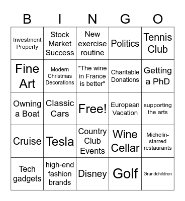 Topics that will come up at the Company Dinner Bingo Card