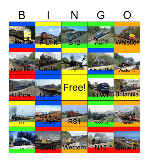 Locomotives Being Right on Time Bingo Card