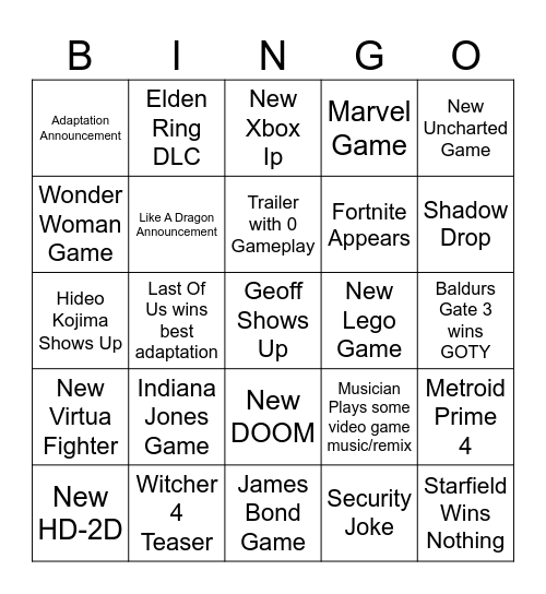 Bingo Card