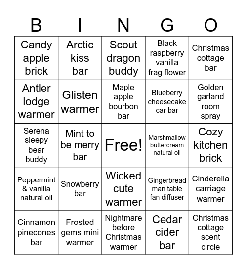 Scentsational Bingo!! Bingo Card