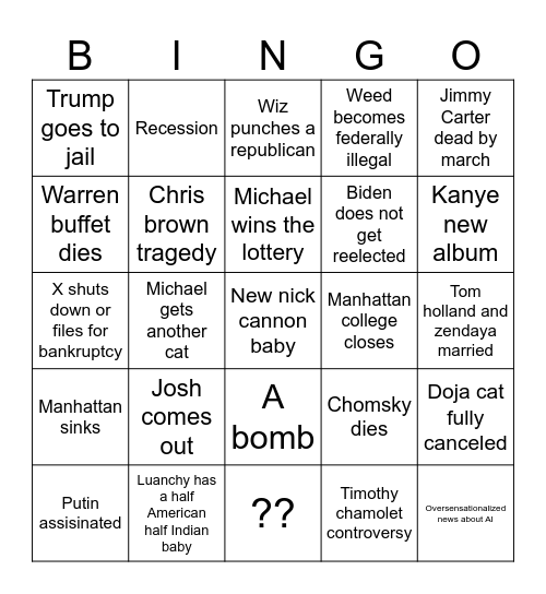 2024 bingo Card