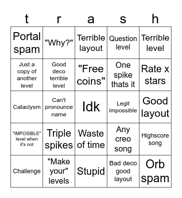 Recent time Bingo Card