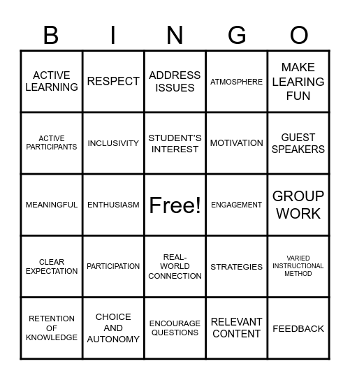 YOU GOT TO KNOW BINGO! Bingo Card