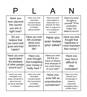 "HAVE YOU EVER" Bingo Card