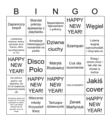 Sylwester/Nowy Rok Miki18 [PL] Bingo Card