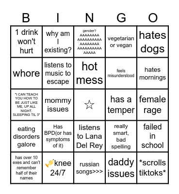 ☆ KITSUNE ☆ Bingo Card