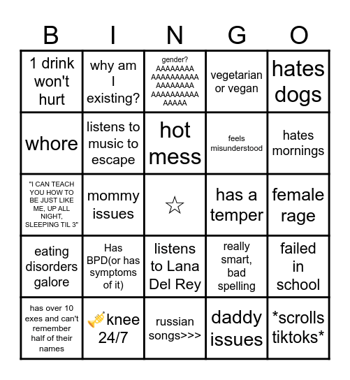 ☆ KITSUNE ☆ Bingo Card