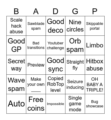 Recent Tab Bingo! Bingo Card