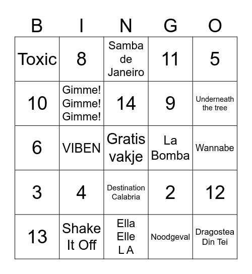Inholland Kerstgala Bingo Card
