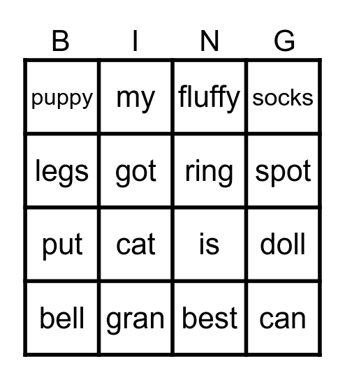 Scruffy Ted - Pink 1 Bingo Card
