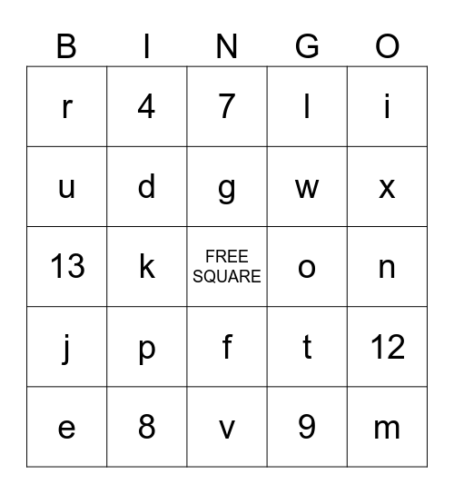 jdsfksj Bingo Card