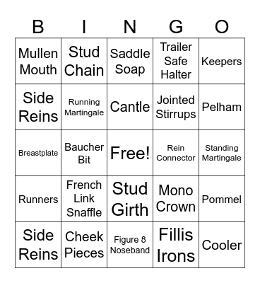 Pony Club - Level 2 Bingo Card
