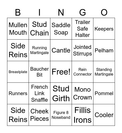 Pony Club - Level 2 Bingo Card